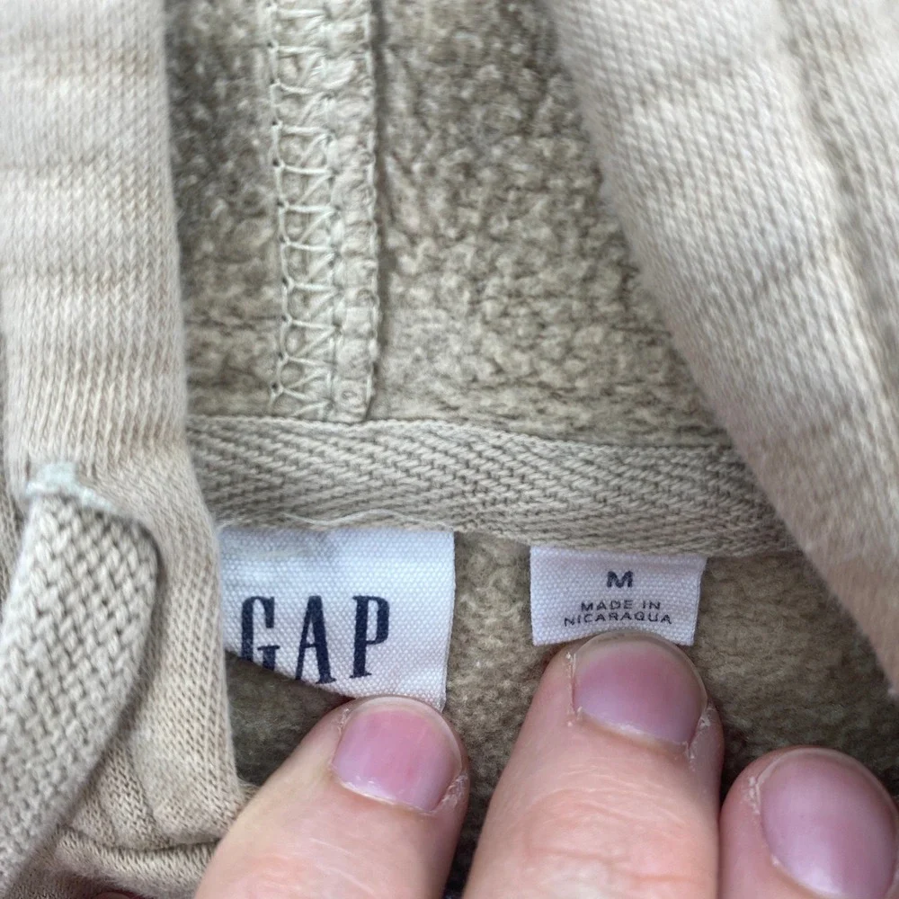 Gap Full Zip Hoodie Womens Medium Travertine Brown Heritage Logo Sweatshirt